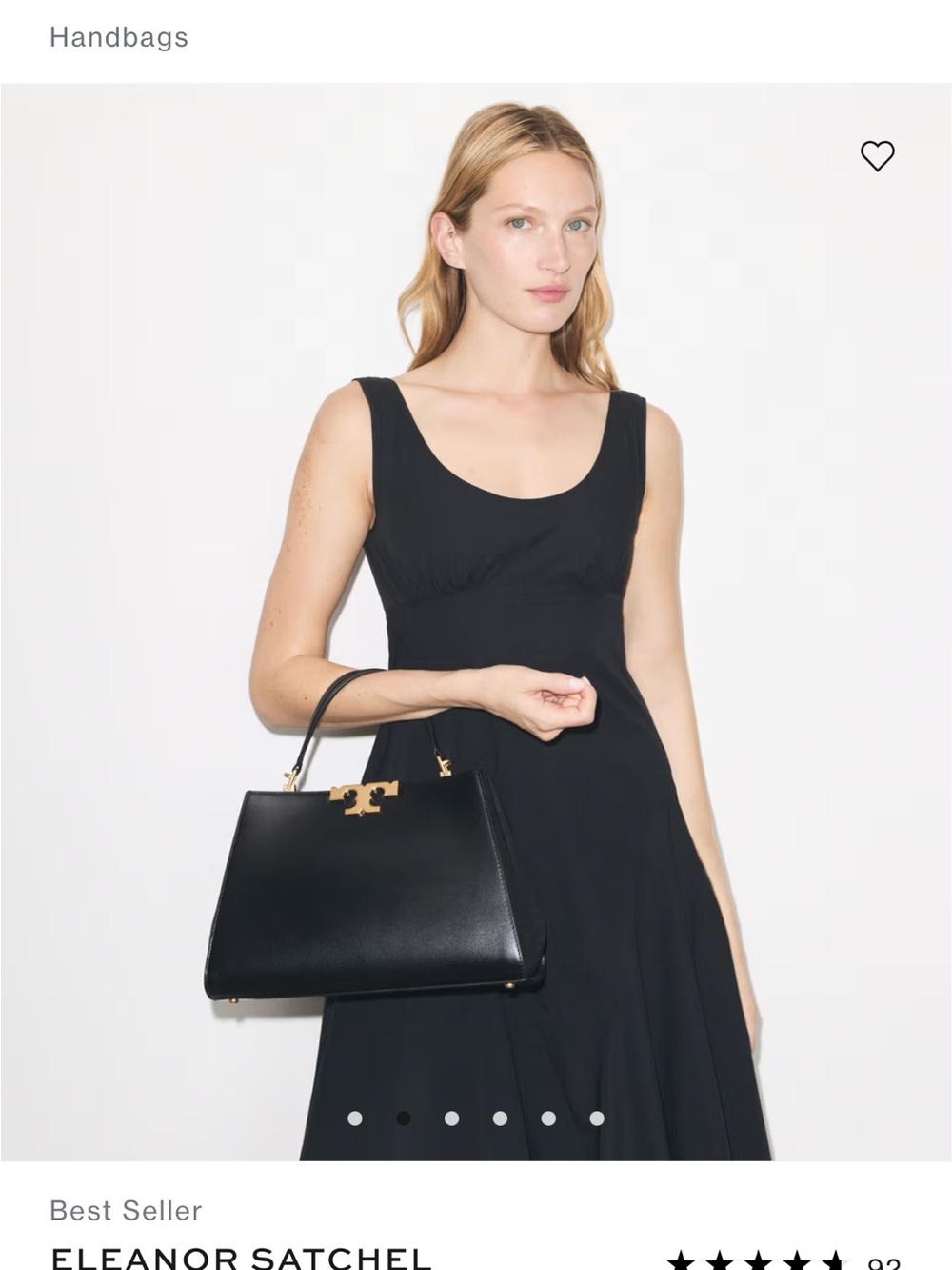Tory Burch Black Leather Top-Handle Satchel with Gold Hardware - Picture 7 of 10